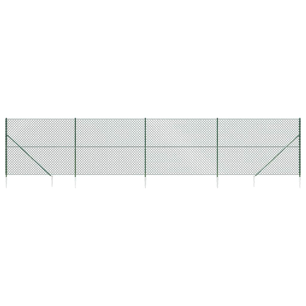 Vidaxl gaashek met grondankers 1,6x10 m groen