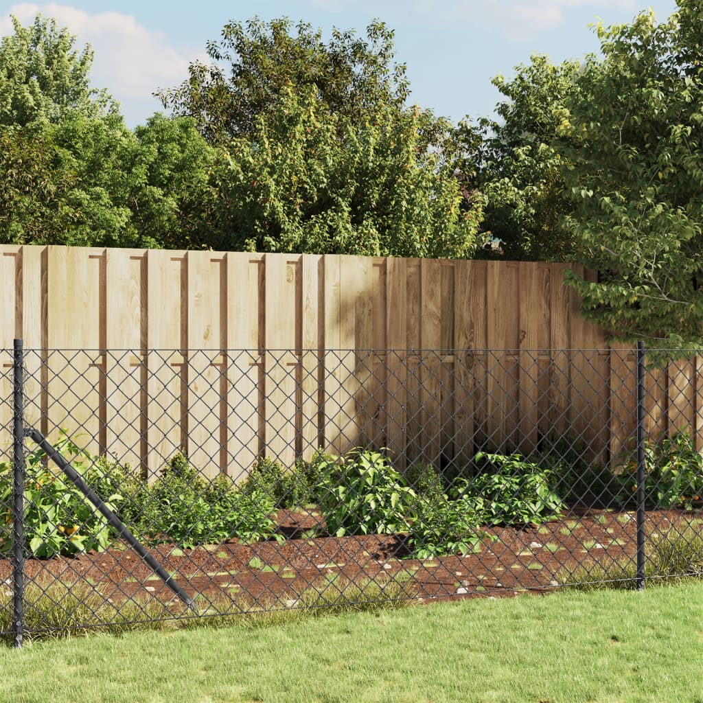 Vidaxl gaashek met flens 0,8x10 m antracietkleurig