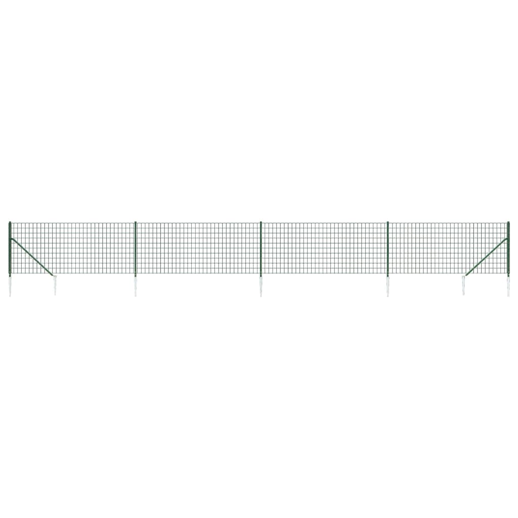 Vidaxl draadgaashek met grondankers 0,8x10 m groen