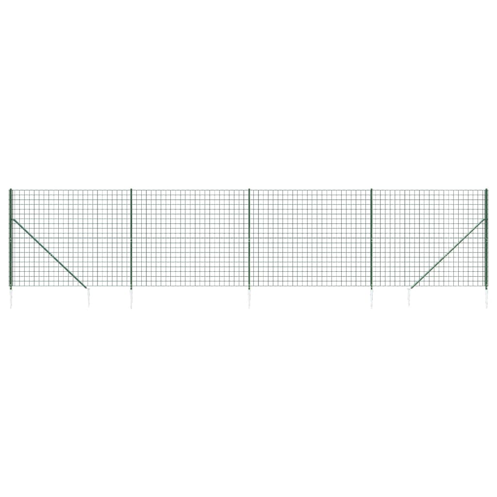Vidaxl draadgaashek met grondankers 1,6x10 m groen