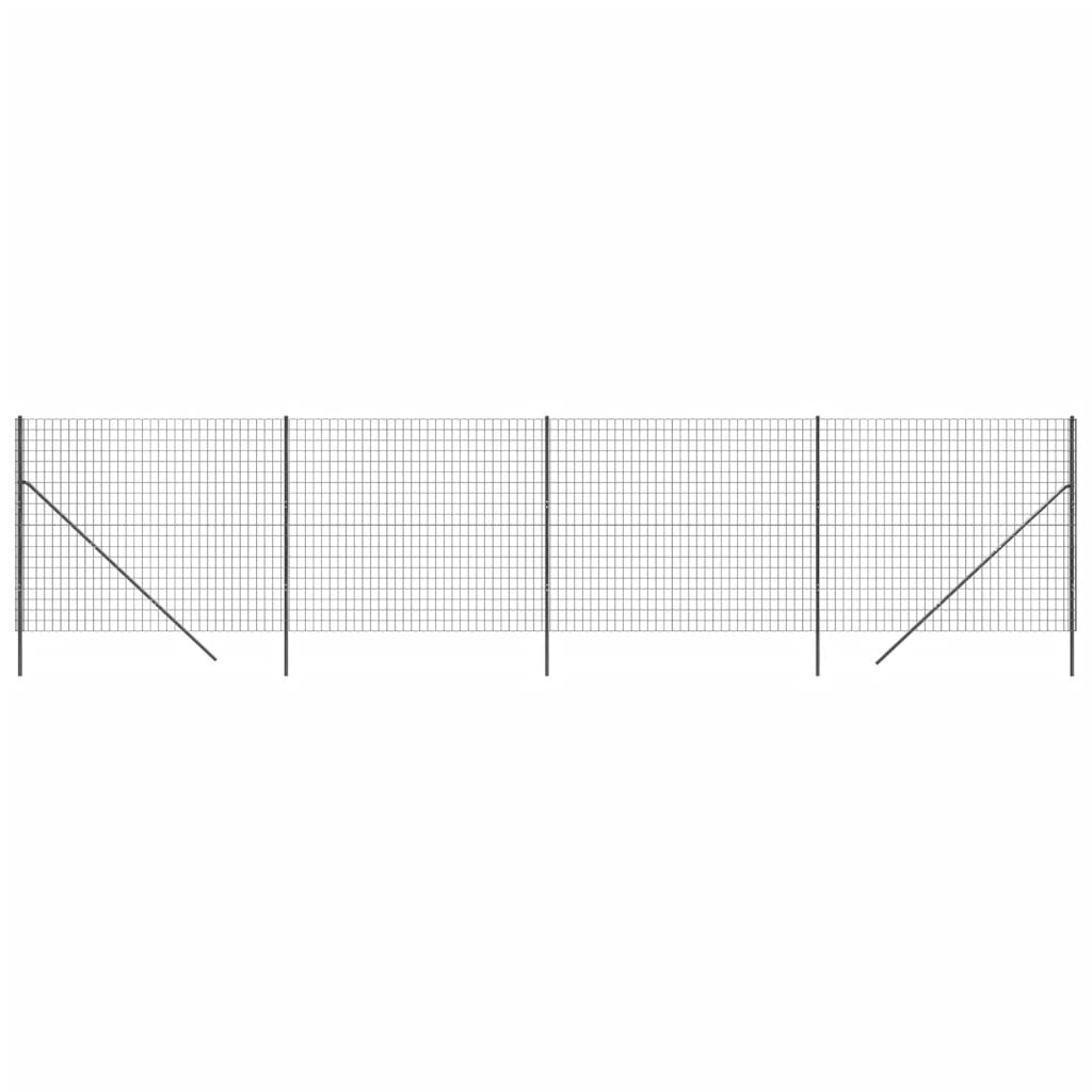 Vidaxl draadgaashek 1,4x10 m gegalvaniseerd staal antracietkleurig