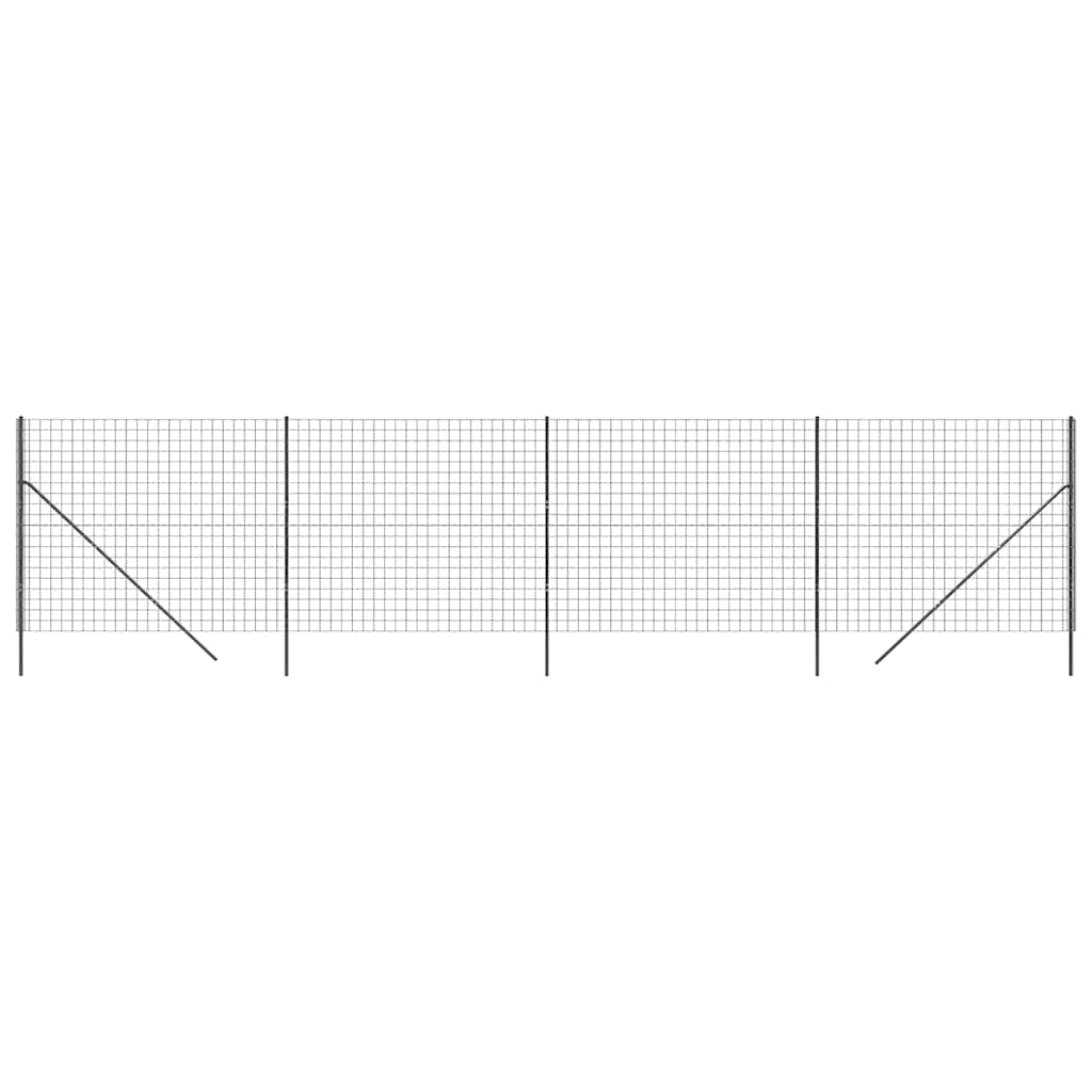 Vidaxl draadgaashek 2x10 m gegalvaniseerd staal antracietkleurig