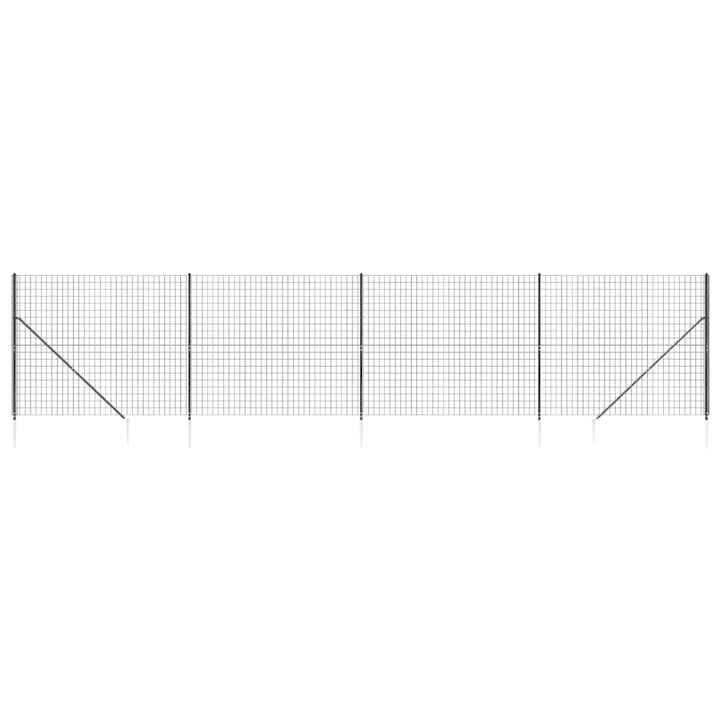 Vidaxl draadgaashek met grondankers 2x10 m antracietkleurig
