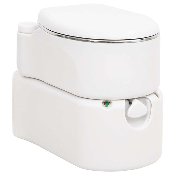Vidaxl campingtoilet geïntegreerd 24+17 l hdpe en staal wit