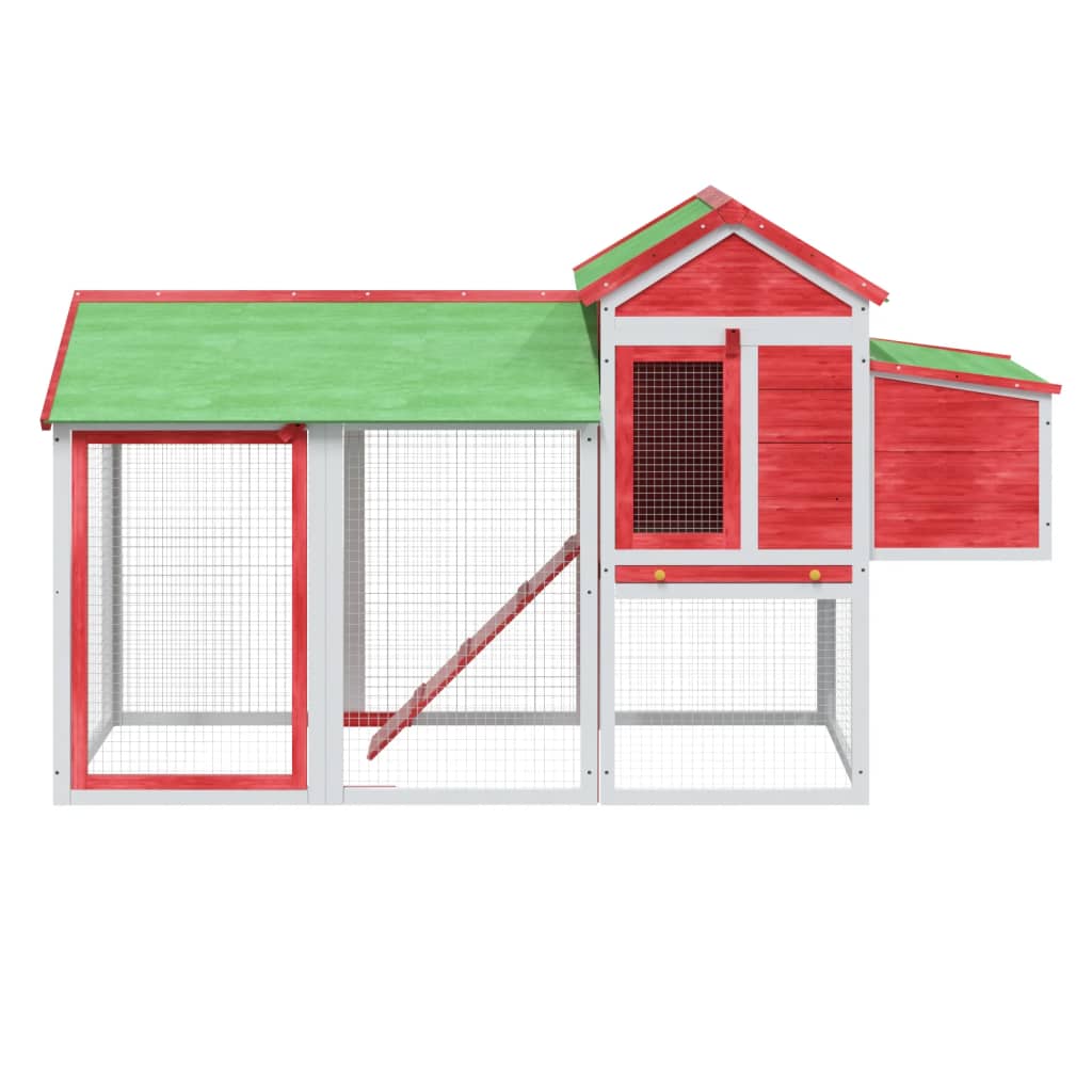 VidaXL Kippenhok 193x65x117 cm massief groenhout rood