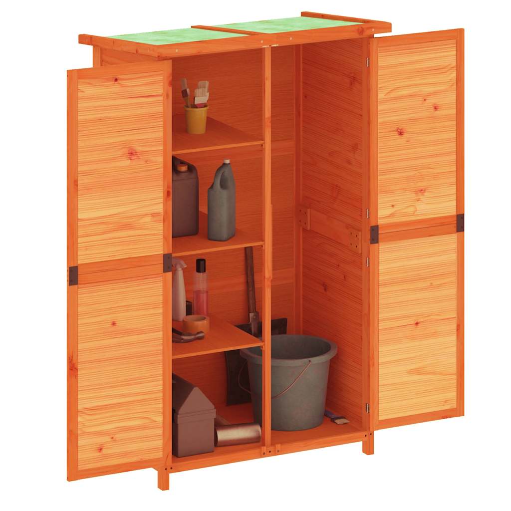 Vidaxl tuinschuur 83x57x140 cm massief groenhout bruin