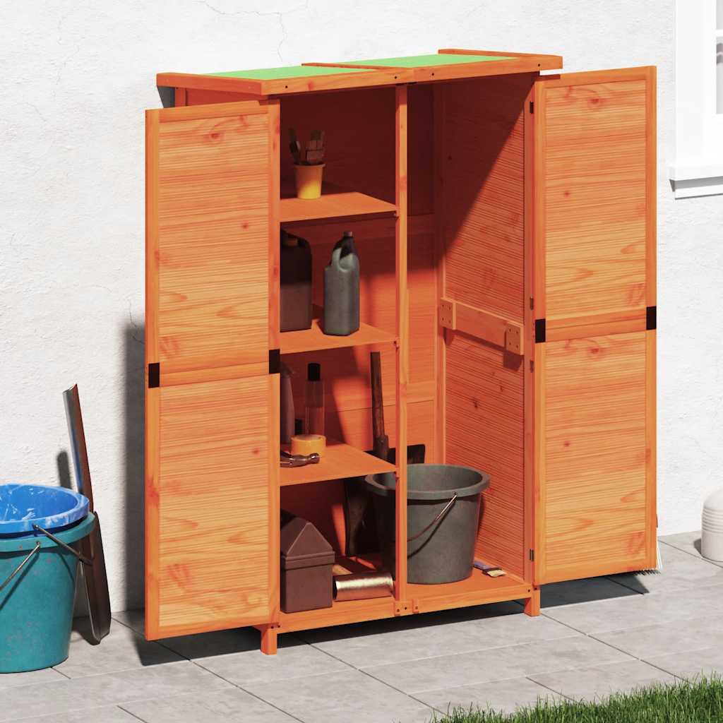 Vidaxl tuinschuur 83x57x140 cm massief groenhout bruin