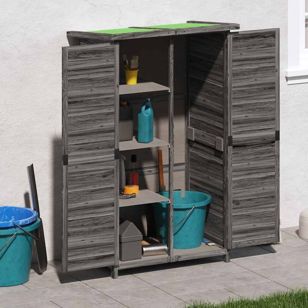 Vidaxl tuinschuur 83x57x140 cm massief groenenhout grijs