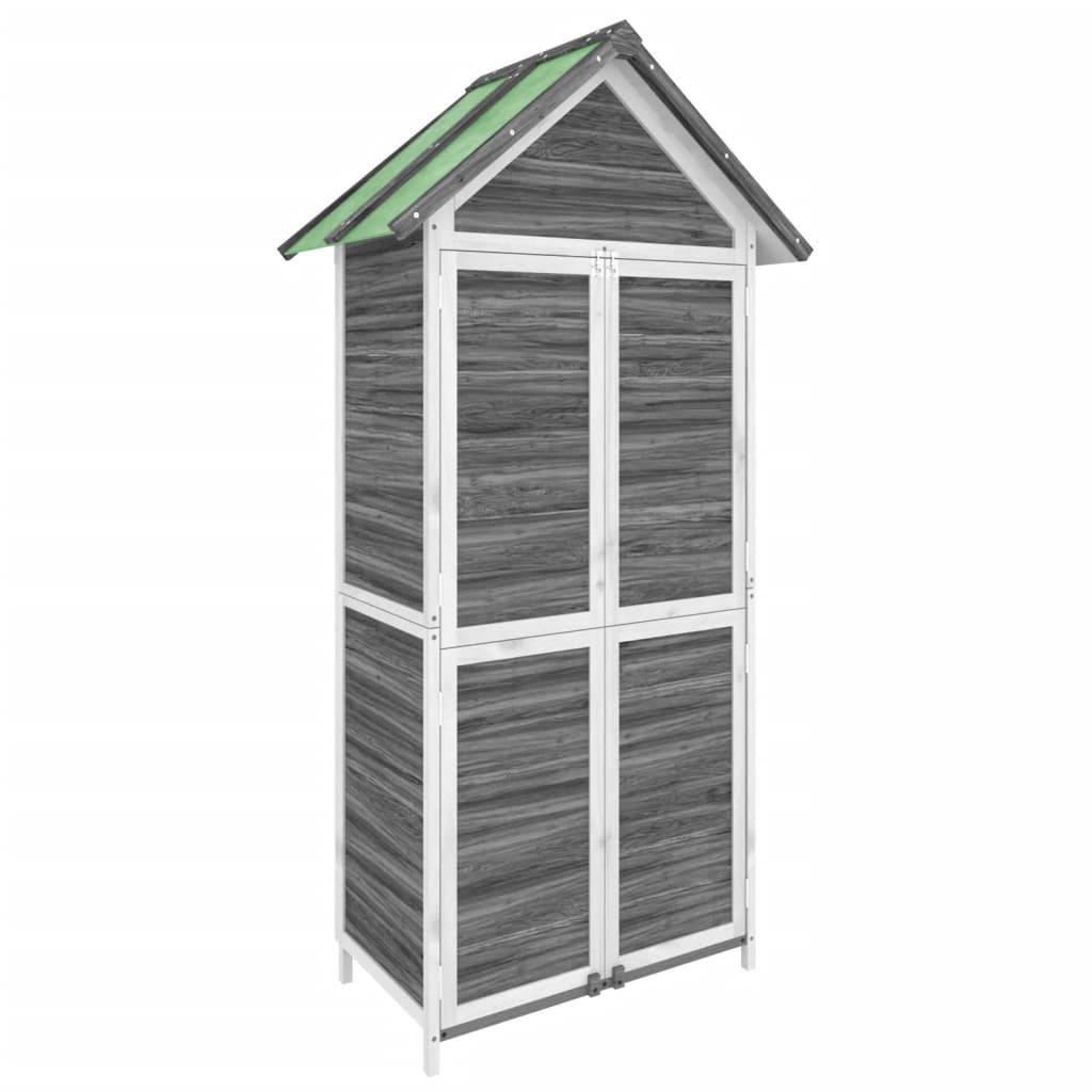 Vidaxl tuinschuur 89x52,5x175 cm massief groenenhout grijs