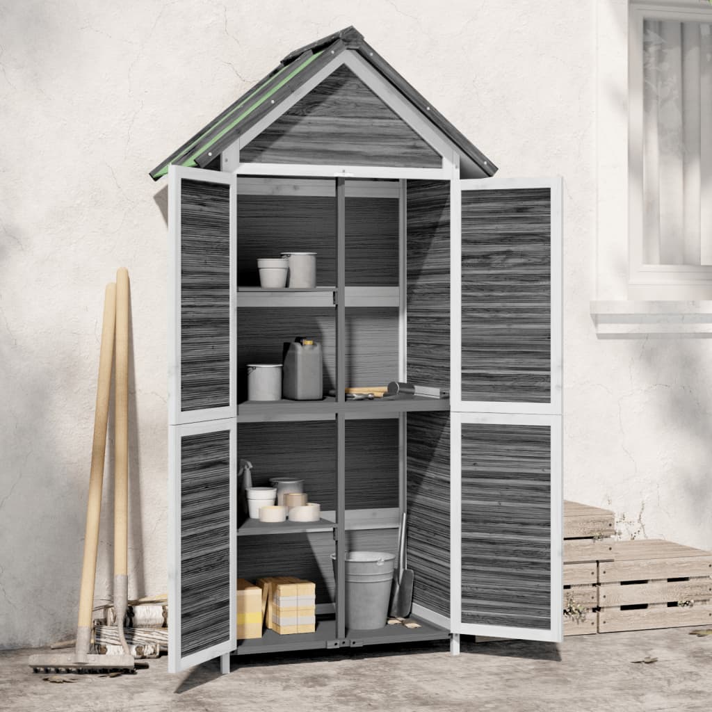 Vidaxl tuinschuur 89x52,5x175 cm massief groenenhout grijs