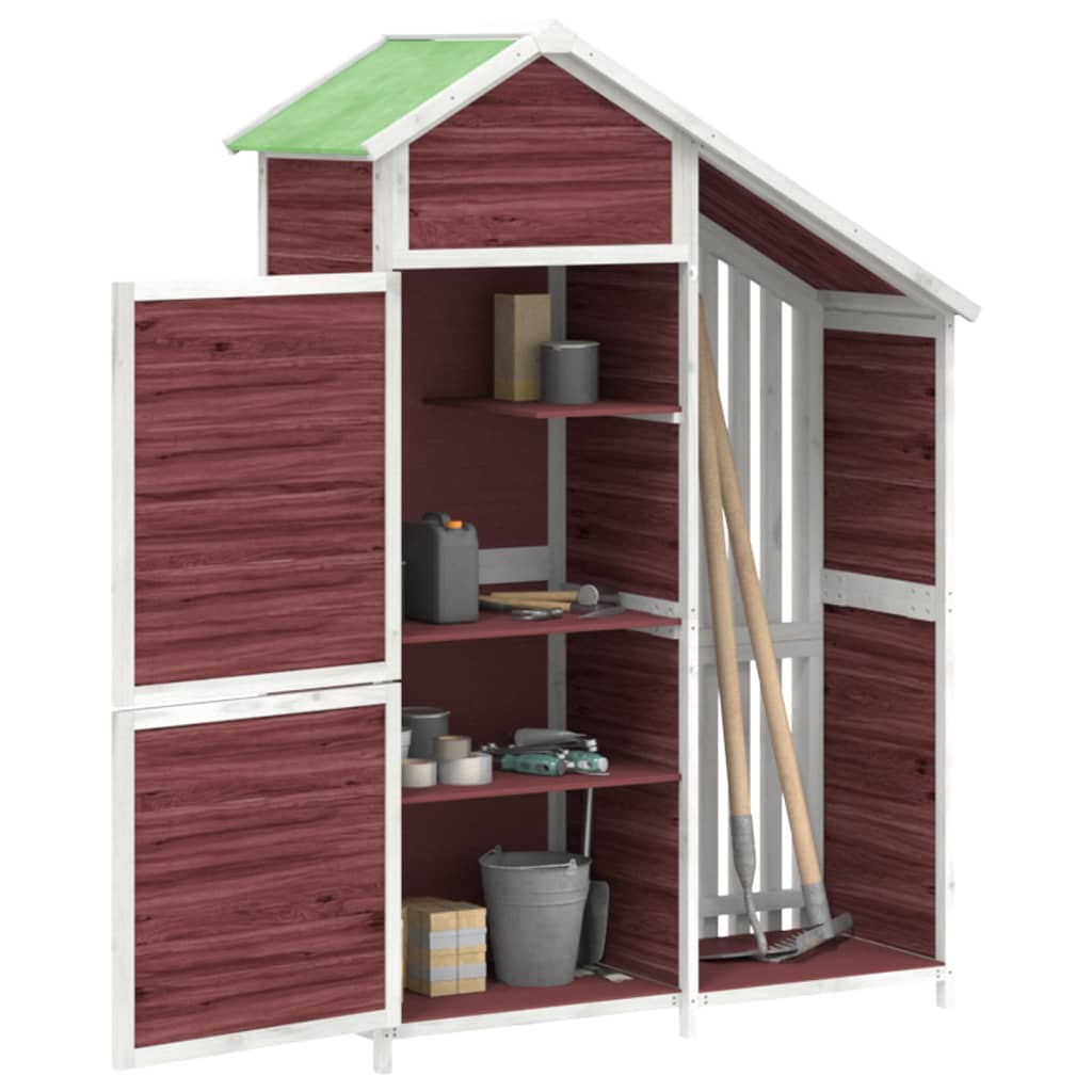 VidaXL Tuinschuur 120x53,5x170 cm massief groenhout mokkakleurig