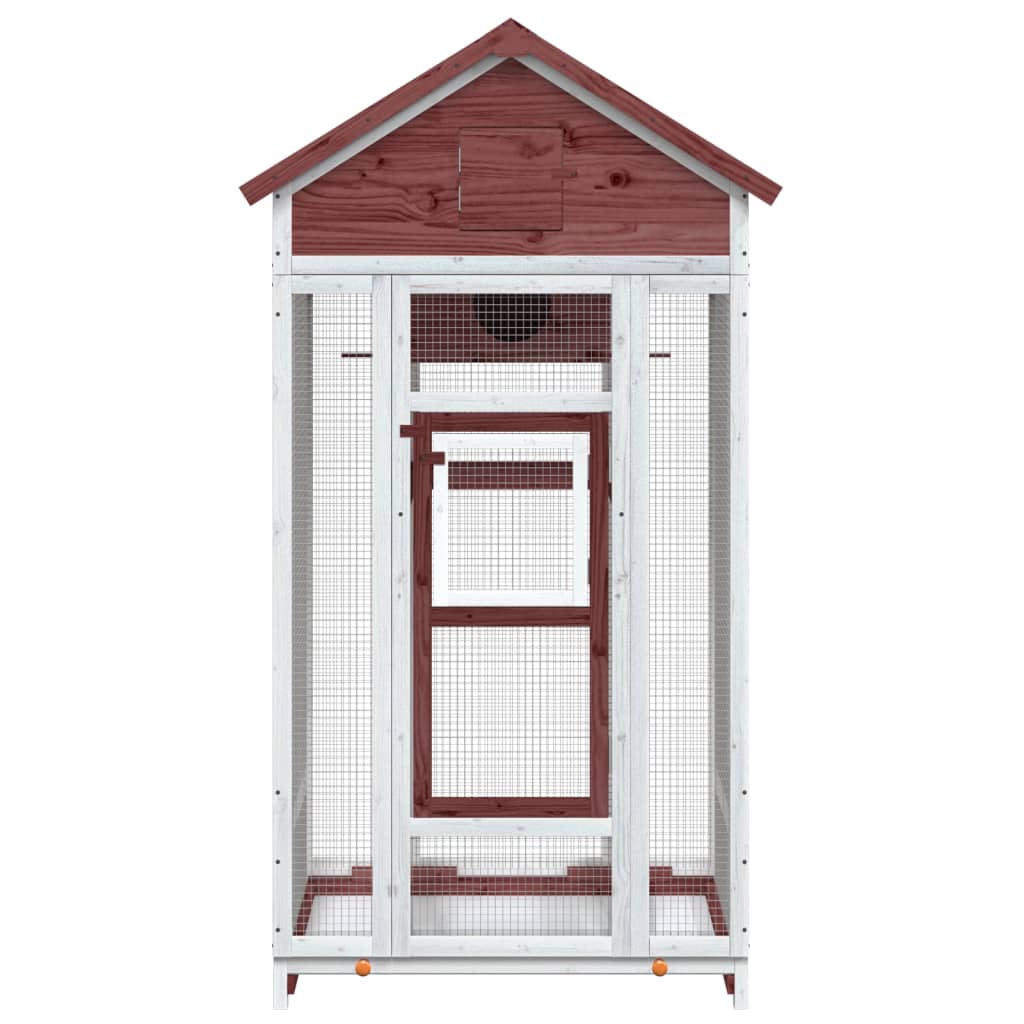 Vidaxl volière 91,5x53x170 cm massief groenhout mokkakleurig