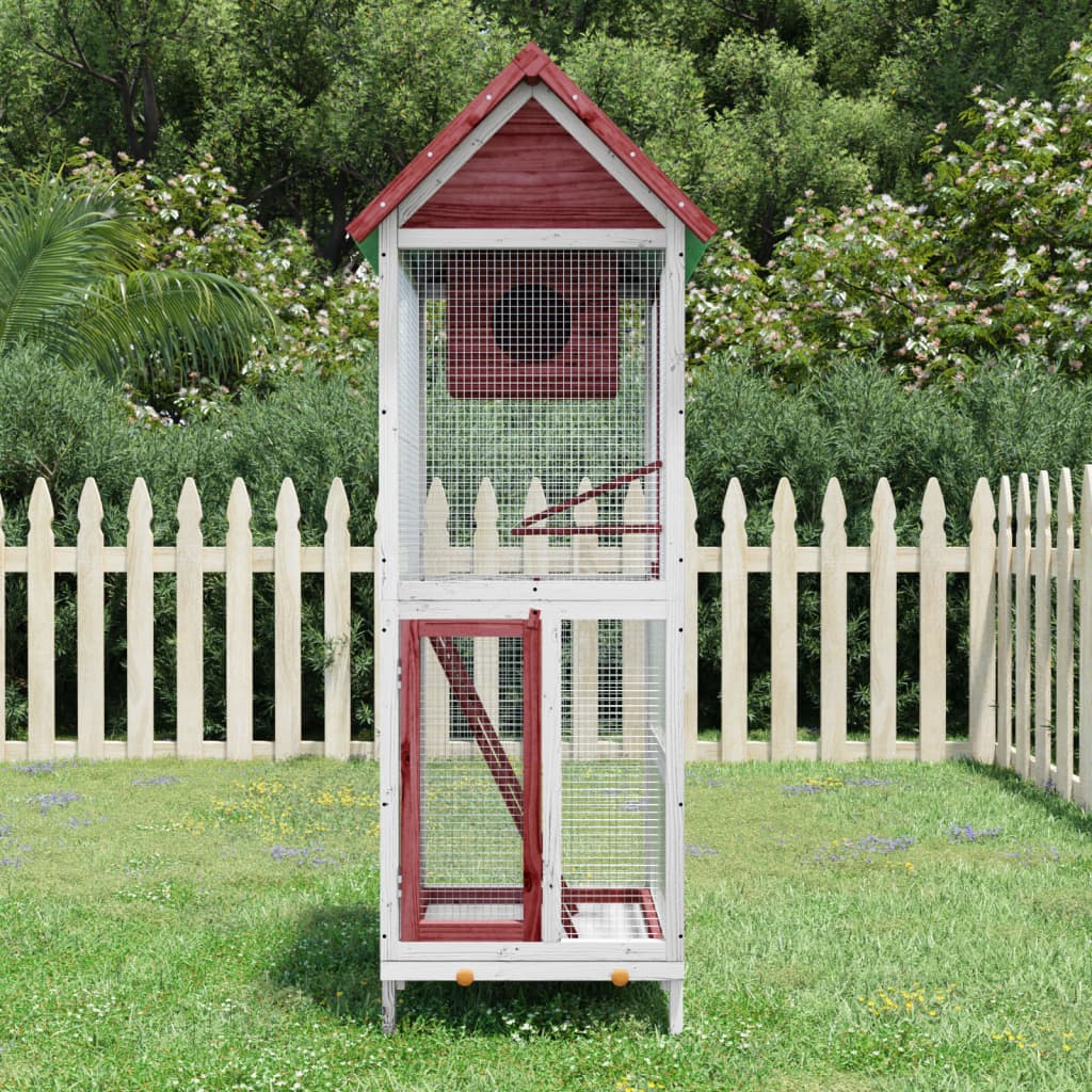 Vidaxl volière 60x58,5x160 cm massief groenhout mokkakleurig