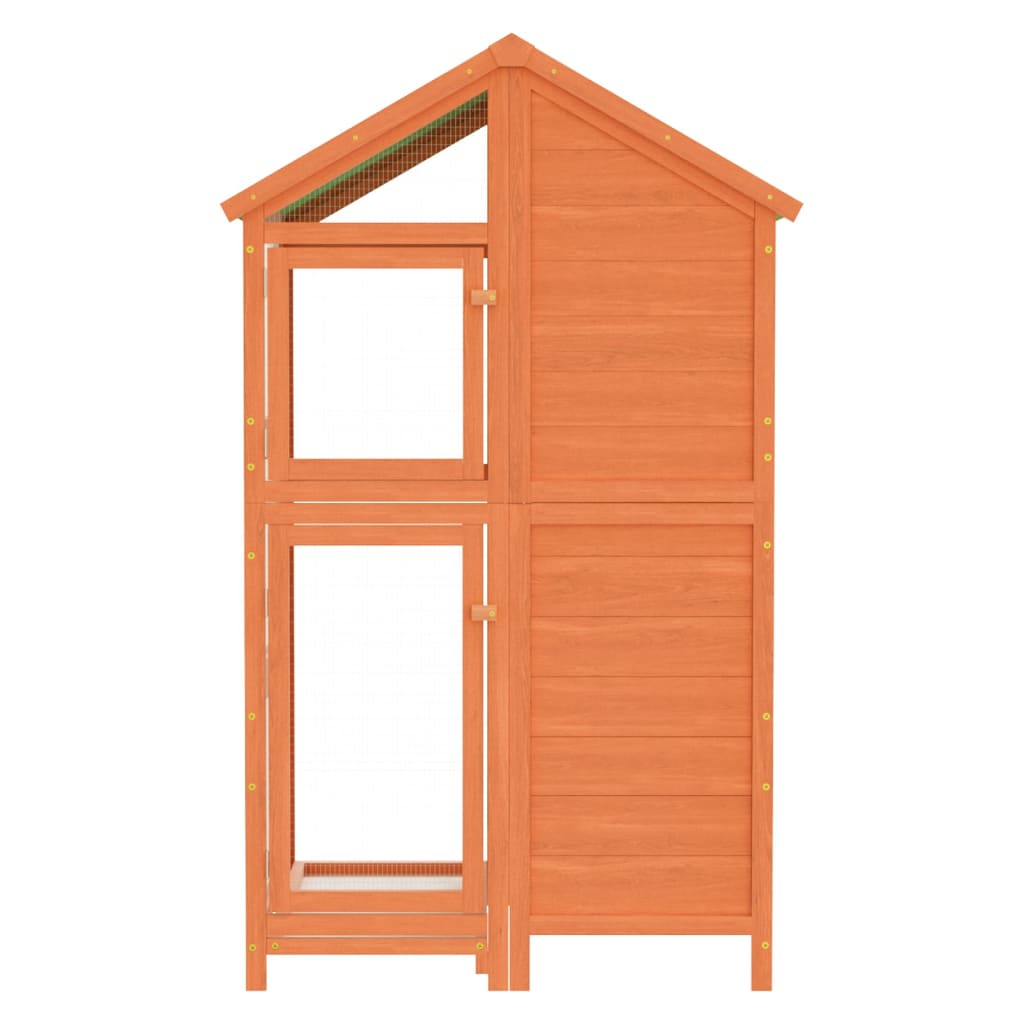 Vidaxl volière 97x81x152 cm massief groenhout bruin