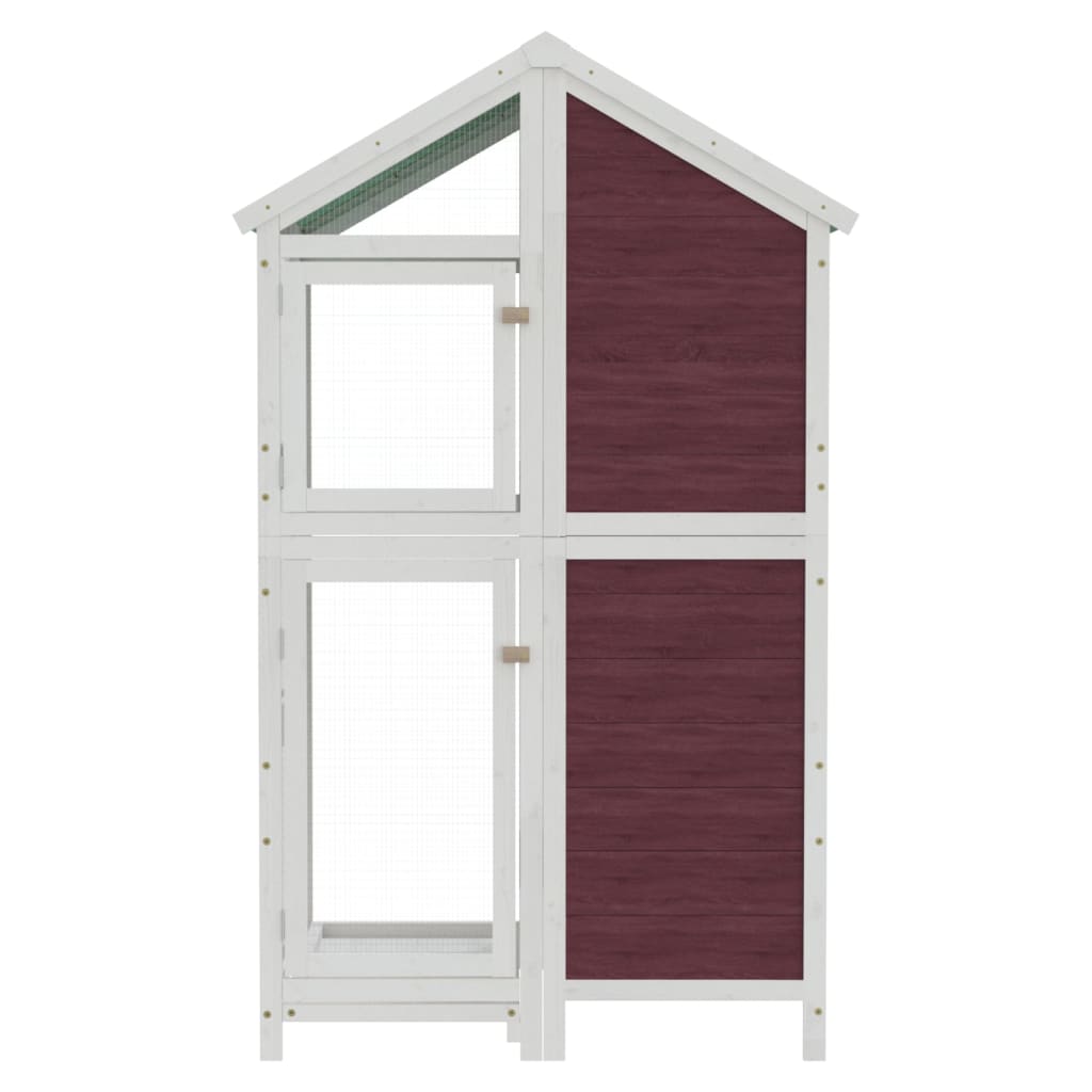 Vidaxl volière 97x81x152 cm massief groenhout mokkakleurig
