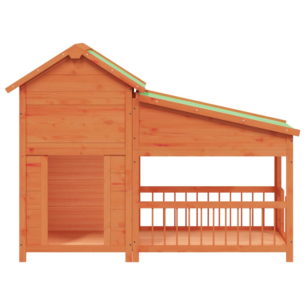 Vidaxl hondenhok 143x60,5x109 cm massief groenenhout bruin