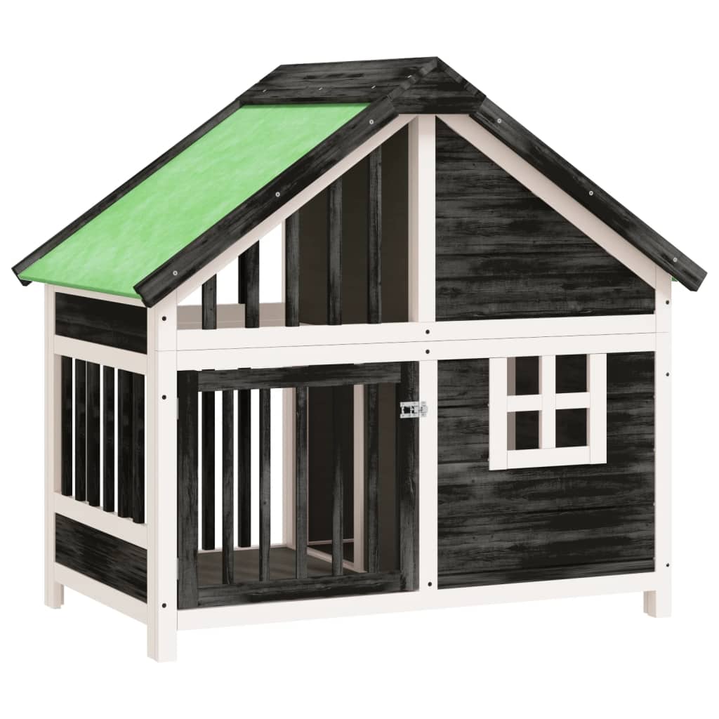 Vidaxl hondenhok 96x60,5x87 cm massief groenenhout grijs