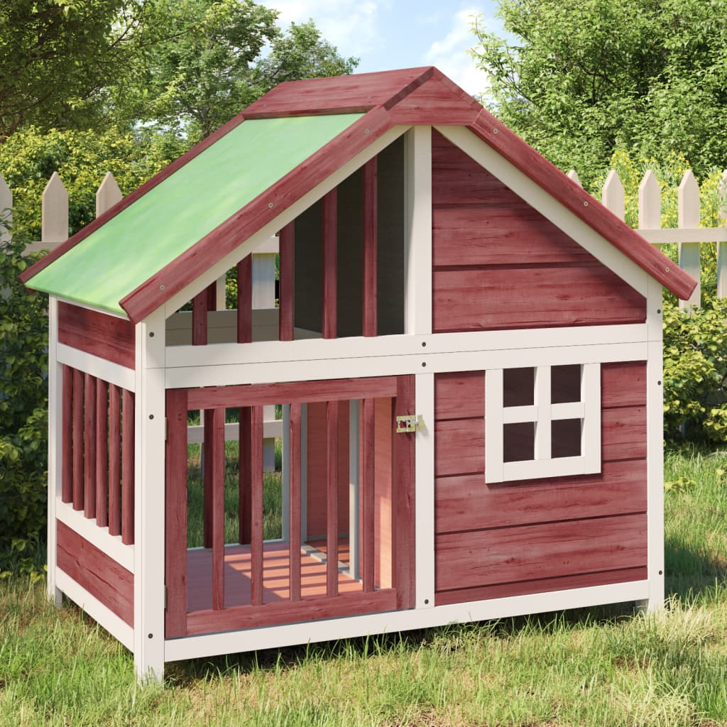 Vidaxl hondenhok 96x60,5x87 cm massief groenhout mokkakleurig