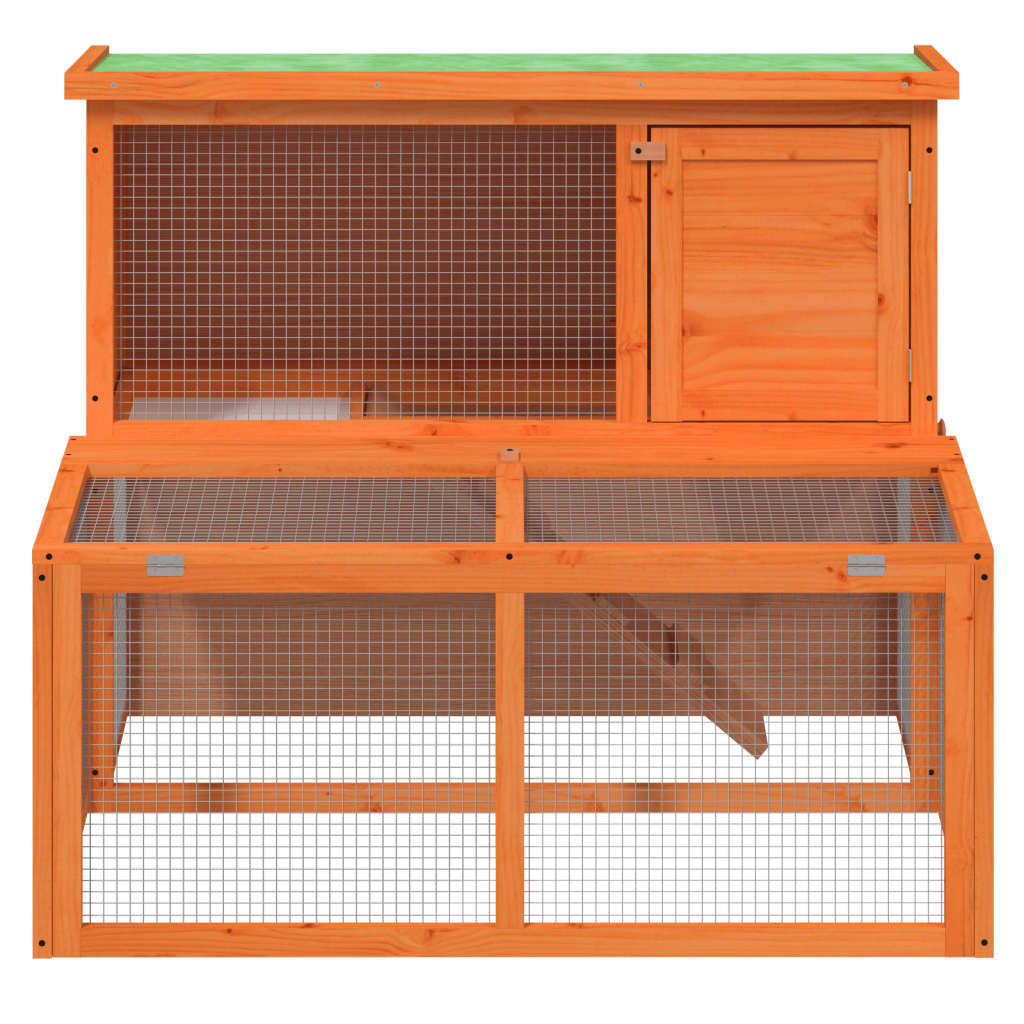 Vidaxl konijnenhok 102x90x84,5 cm massief groenhout bruin