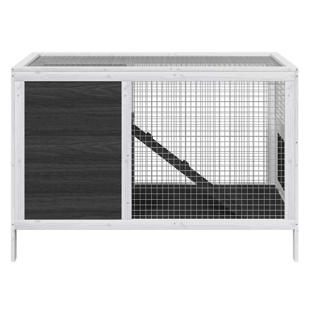 Vidaxl konijnenhok 103x44x69,5 cm massief groenenhout grijs