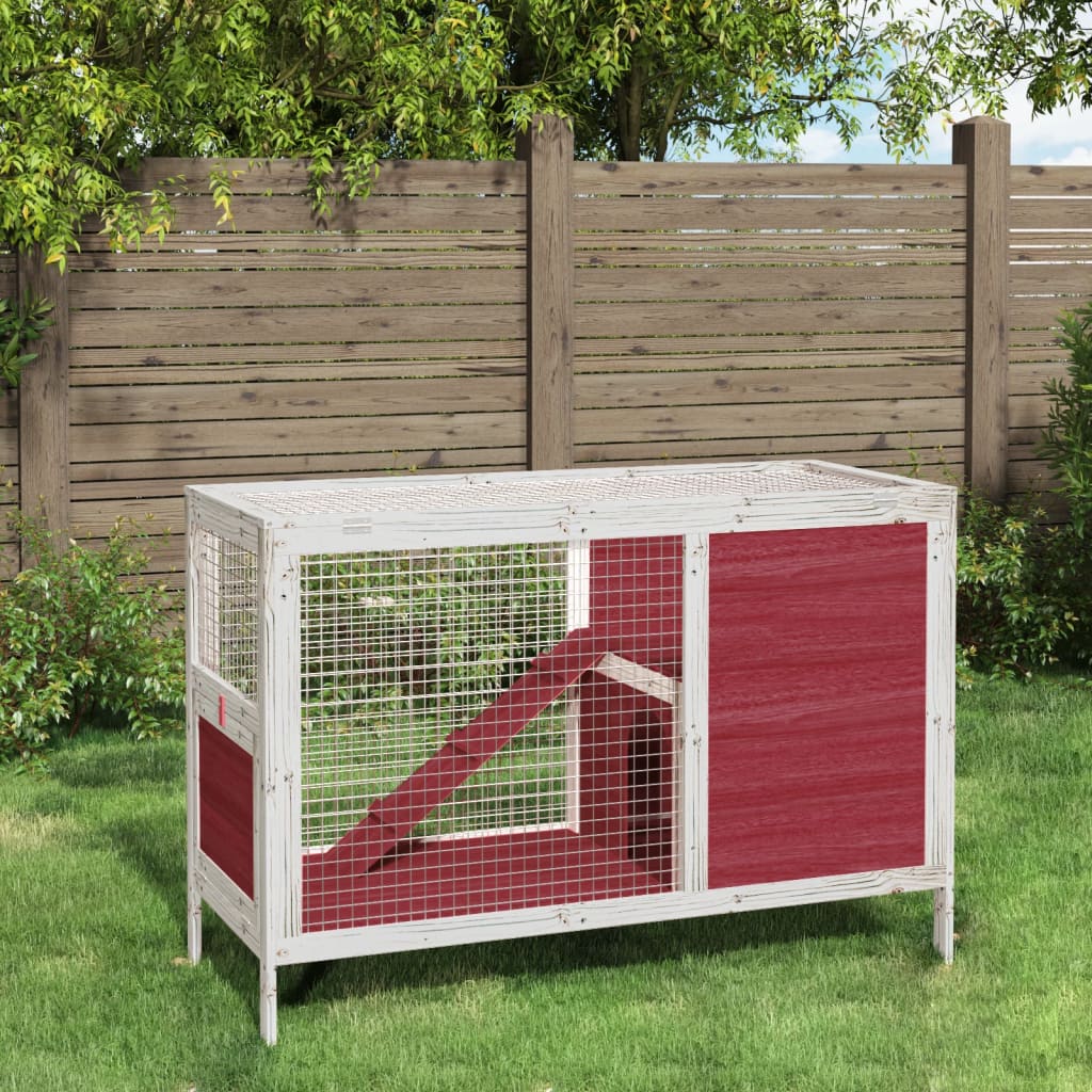 Vidaxl konijnenhok 103x44x69,5 cm massief groenhout mokkakleurig