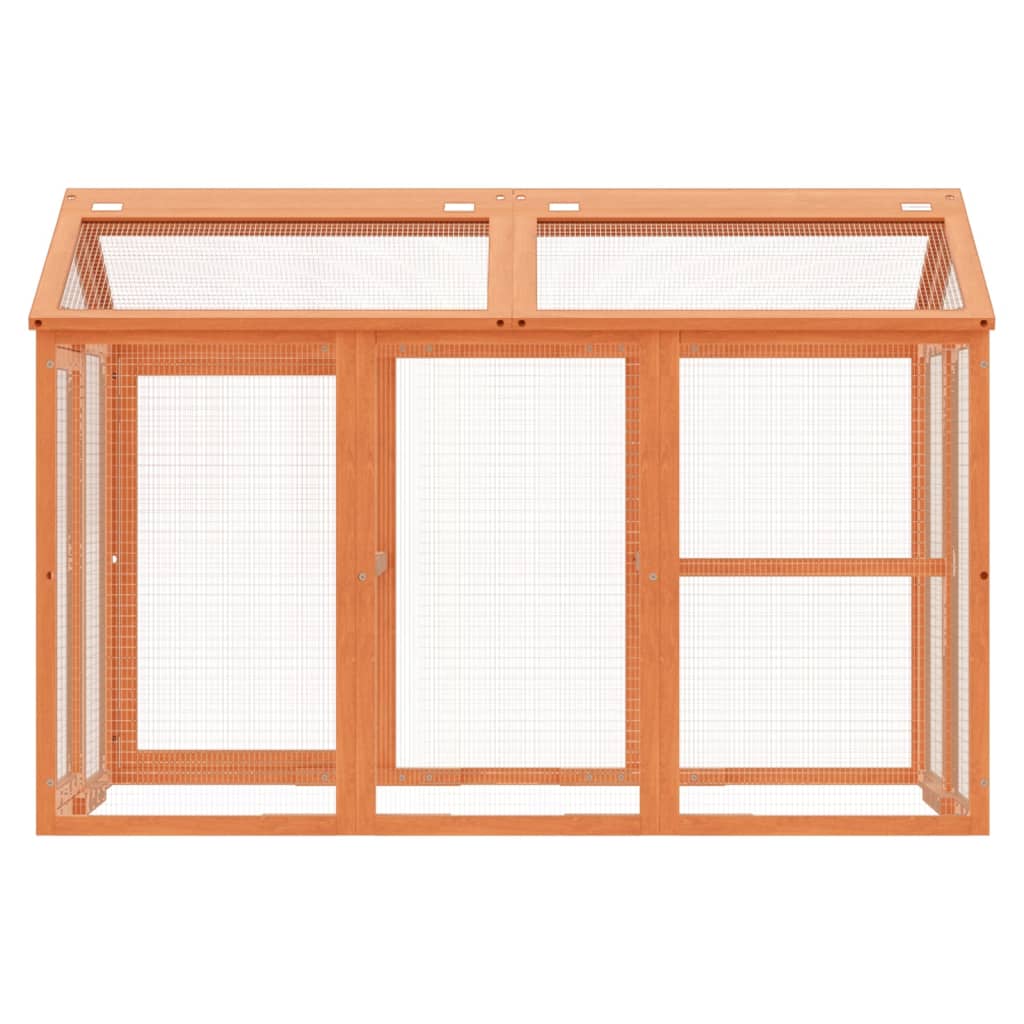 Vidaxl dierenren 141x94x104 cm massief groenhout bruin