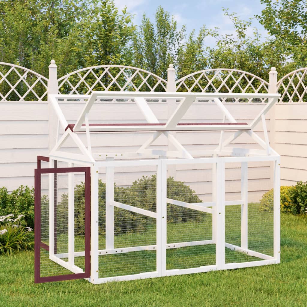 Vidaxl dierenren 141x94x104 cm massief groenhout mokkakleurig