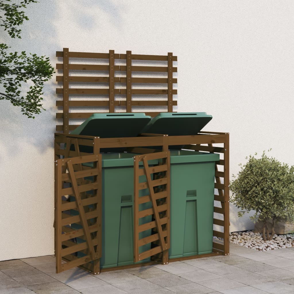 VidaXL Containerberging dubbel massief groenhout honingbruin