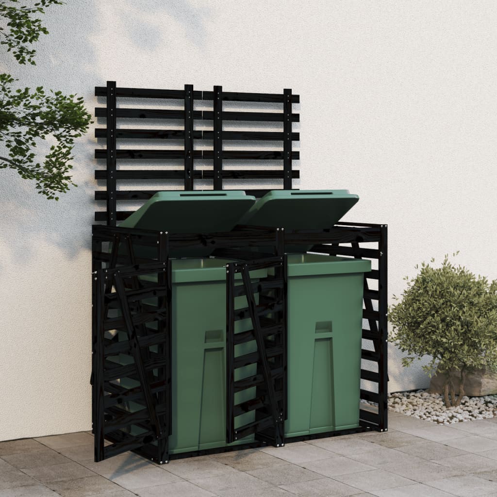 VidaXL Containerberging dubbel massief groenenhout zwart