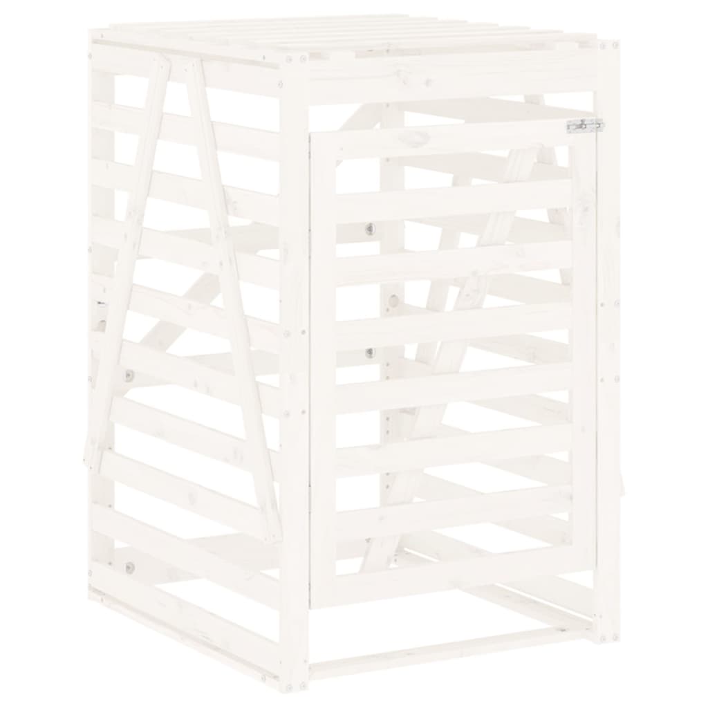 Vidaxl containerberging 84x90x128,5 cm massief groenhout wit
