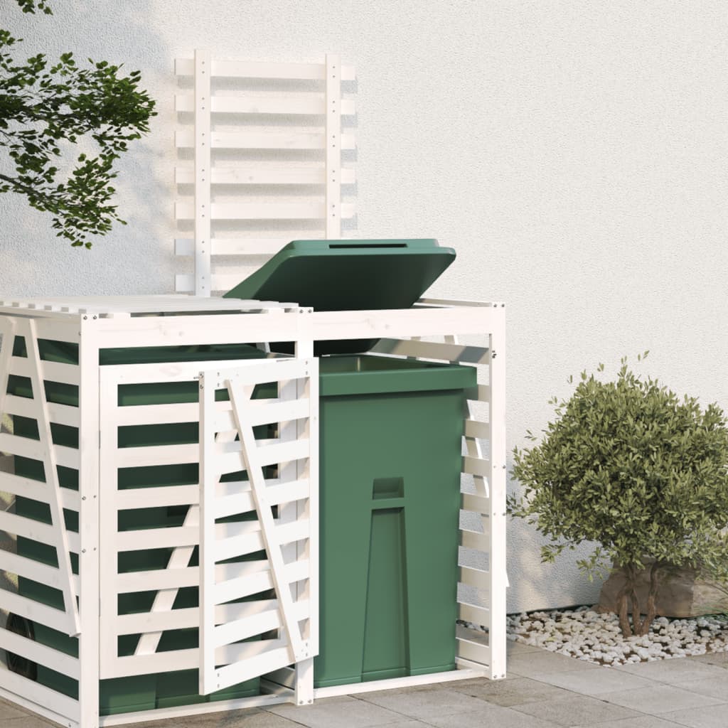 Vidaxl containerberging verlengstuk massief groenenhout wit