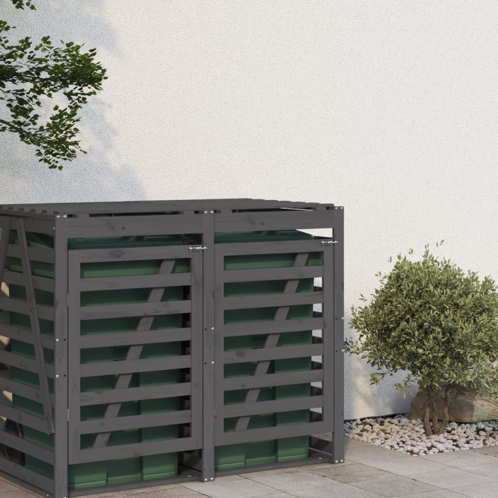 Vidaxl containerberging verlengstuk massief groenenhout grijs