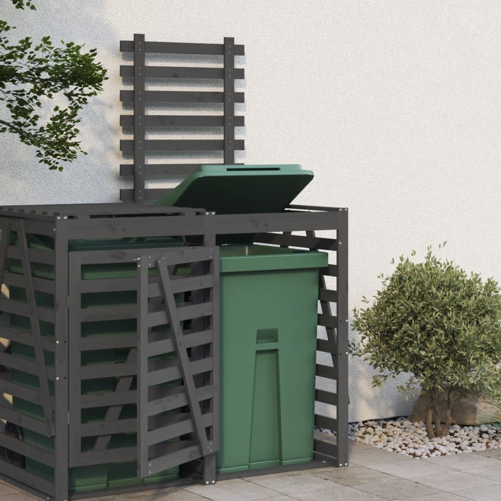 Vidaxl containerberging verlengstuk massief groenenhout grijs