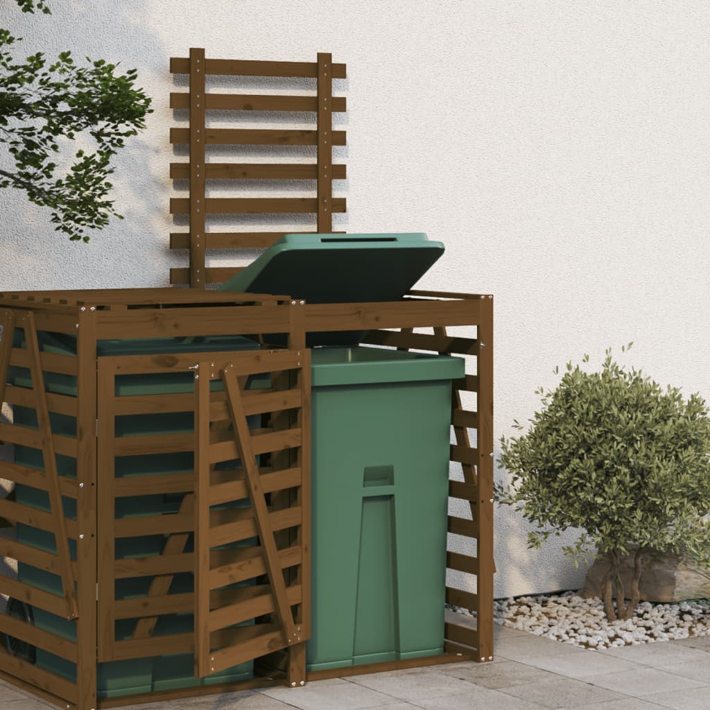 Vidaxl containerberging verlengstuk massief groenhout honingbruin