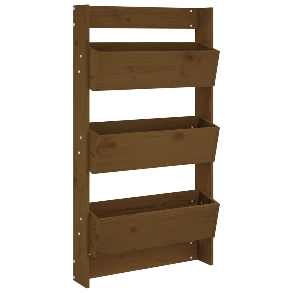 Vidaxl plantenbak wand 3-laags 60x18,5x110 cm groenhout honingbruin