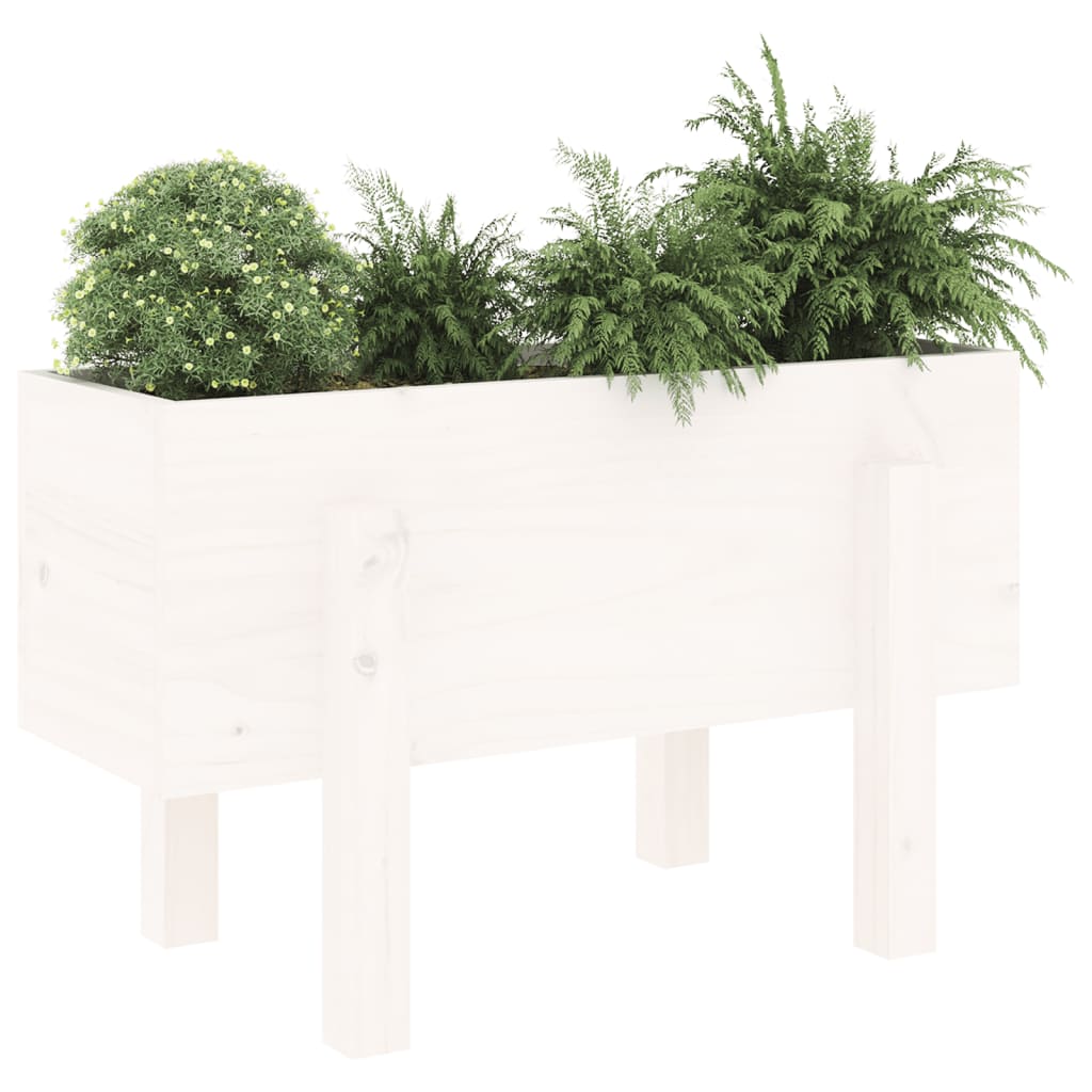 Vidaxl plantenbak 62x30x38 cm massief groenhout wit