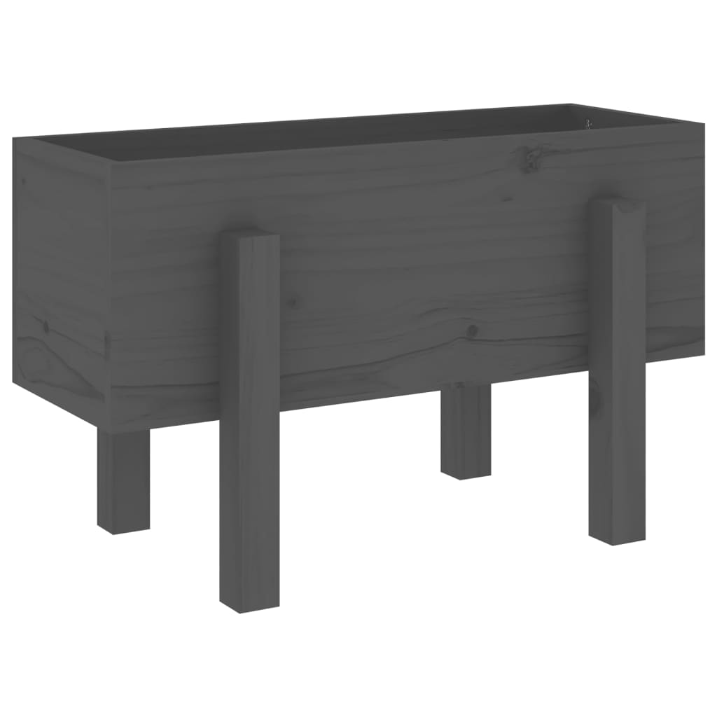 Vidaxl plantenbak 62x30x38 cm massief groenenhout grijs