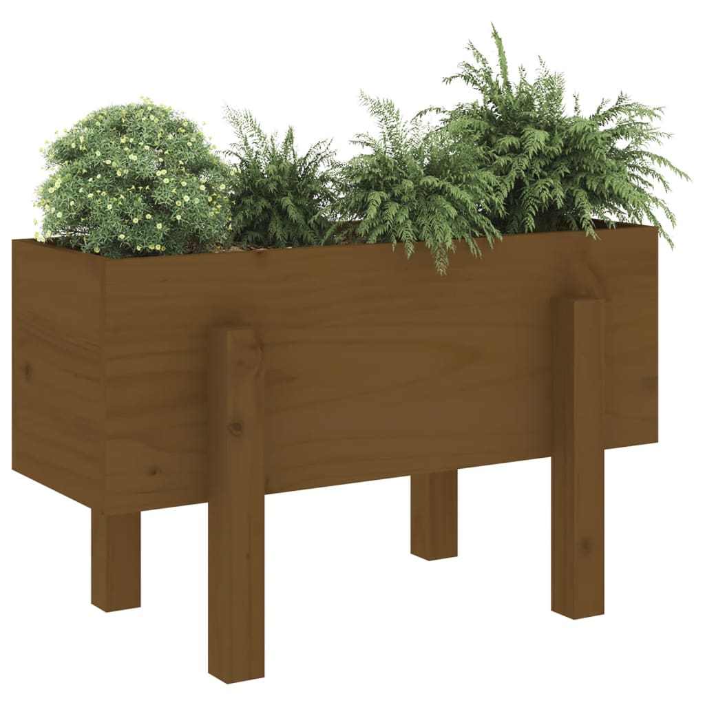 VidaXL Plantenbak 62x30x38 cm massief groenhout honingbruin