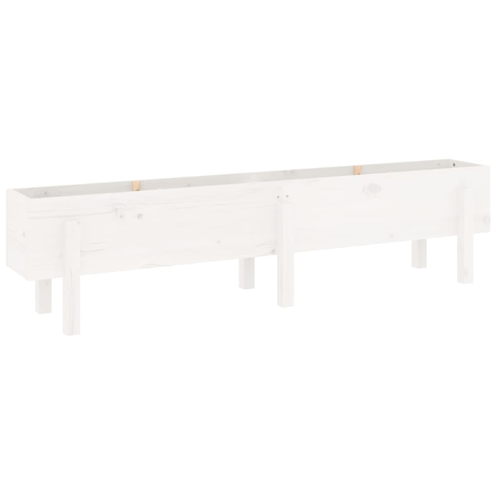 Vidaxl plantenbak verhoogd 160x30x38 cm massief groenhout wit