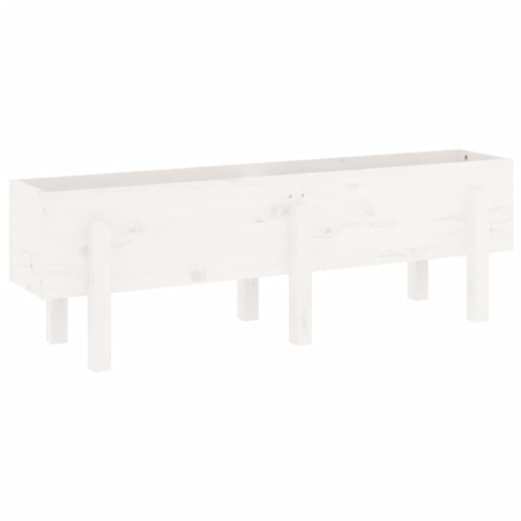 Vidaxl plantenbak 121x30x38 cm massief groenhout wit