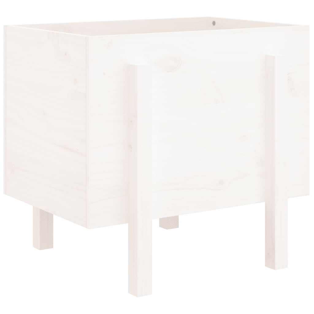 Vidaxl plantenbak 62x50x57 cm massief groenhout wit