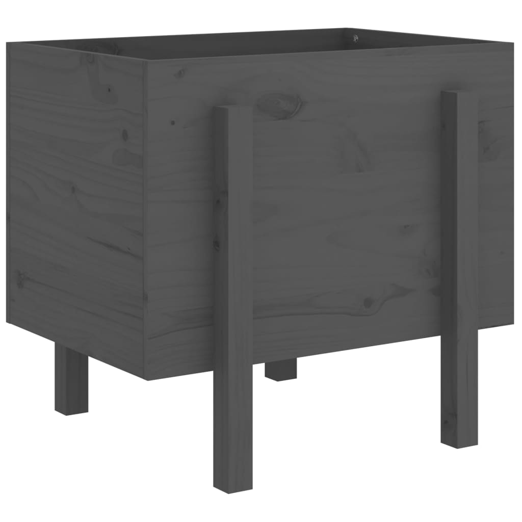 Vidaxl plantenbak 62x50x57 cm massief groenenhout grijs