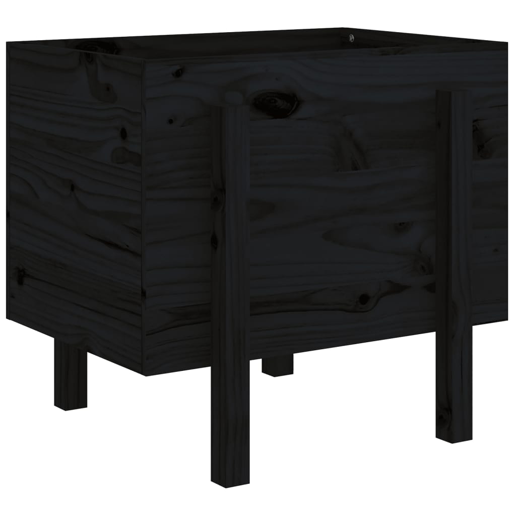 Vidaxl plantenbak 62x50x57 cm massief groenenhout zwart
