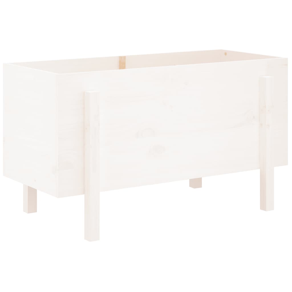 Vidaxl plantenbak verhoogd 101x50x57 cm massief groenhout wit