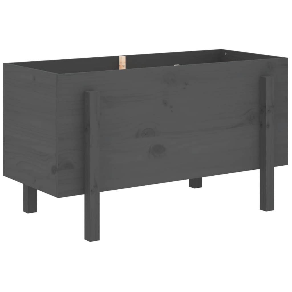 Vidaxl plantenbak verhoogd 101x50x57 cm massief groenhout grijs