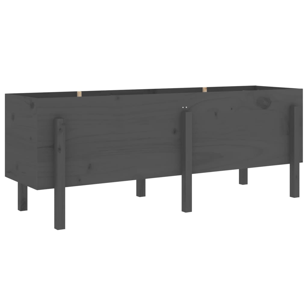 VidaXL Plantenbak ingezoomd 160x50x57 cm massief groenhout grijs