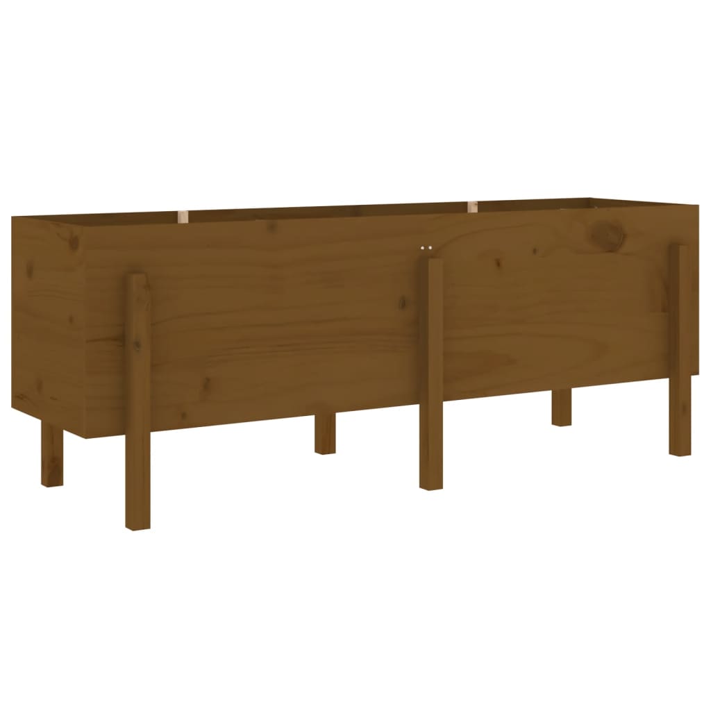 VidaXL Plantenbak ingezoomd 160x50x57 cm massief groenhout honingbruin
