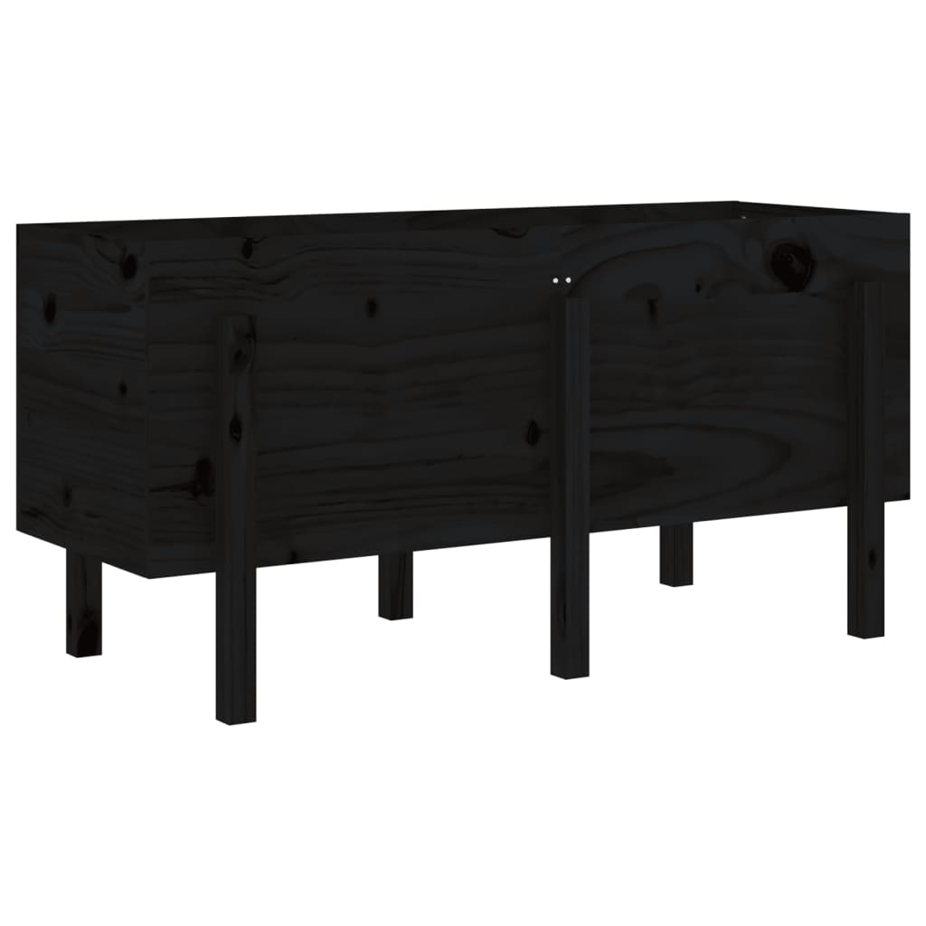 Vidaxl plantenbak 121x50x57 cm massief groenhout zwart