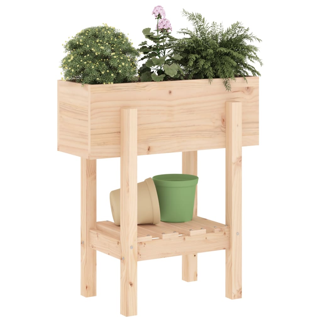 Vidaxl plantenbak 62x30x69 cm massief groenhout