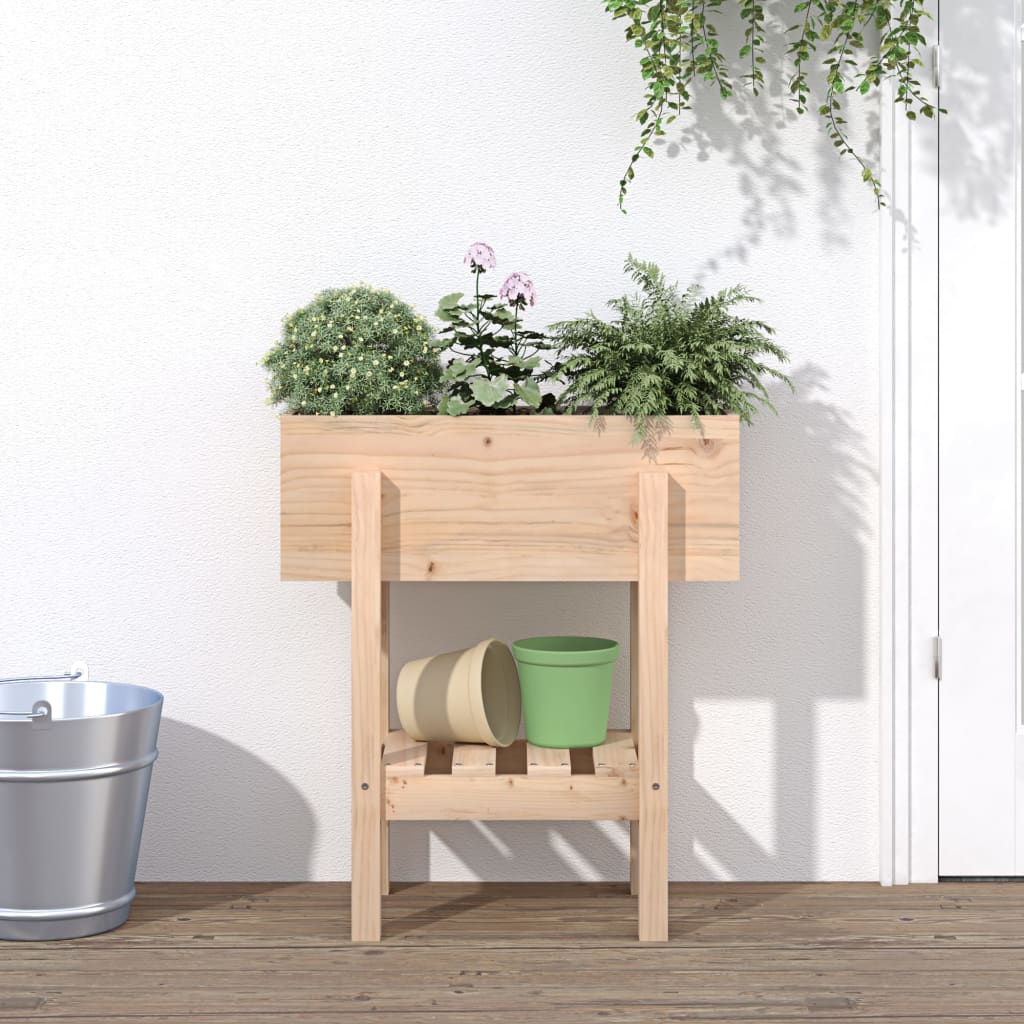 Vidaxl plantenbak 62x30x69 cm massief groenhout